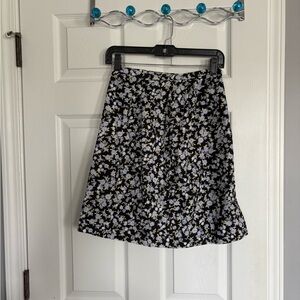 Floral Black and White Women's Skirt